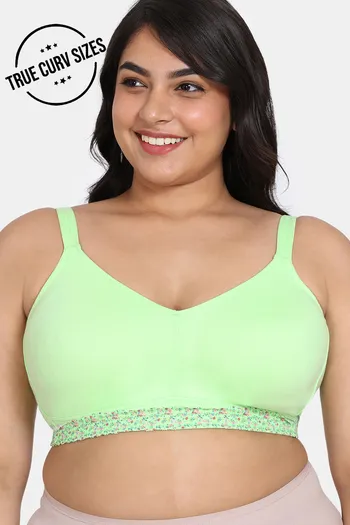 Buy Zivame True Curv Cupid Chic Double Layered Non Wired Full Coverage Super Support Bra - Patina Green